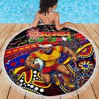 Merry Christmas AFL Gold Coast Suns Beach Blanket Aboriginal Santa Football Mascot