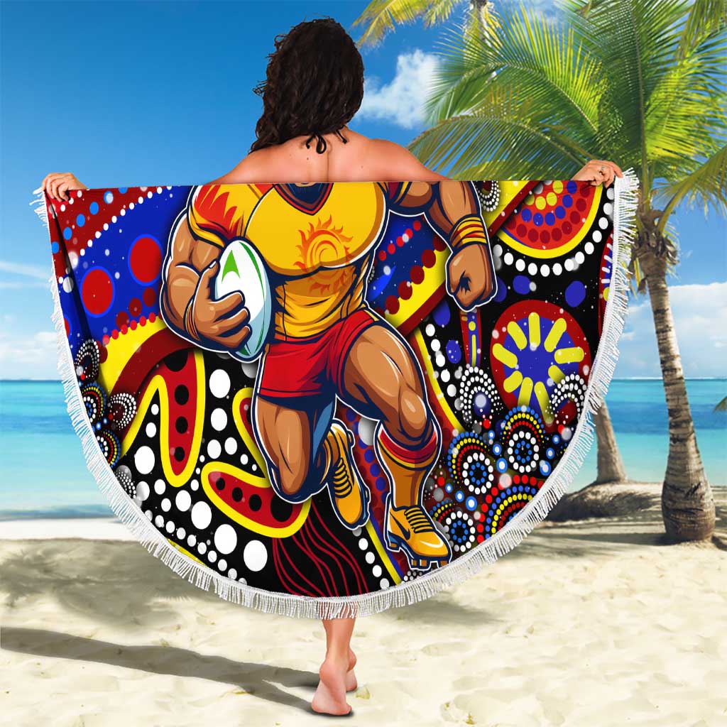 Merry Christmas AFL Gold Coast Suns Beach Blanket Aboriginal Santa Football Mascot