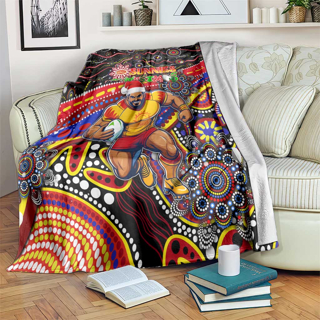 Merry Christmas AFL Gold Coast Suns Blanket Aboriginal Santa Football Mascot
