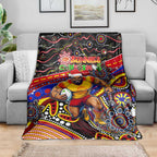 Merry Christmas AFL Gold Coast Suns Blanket Aboriginal Santa Football Mascot