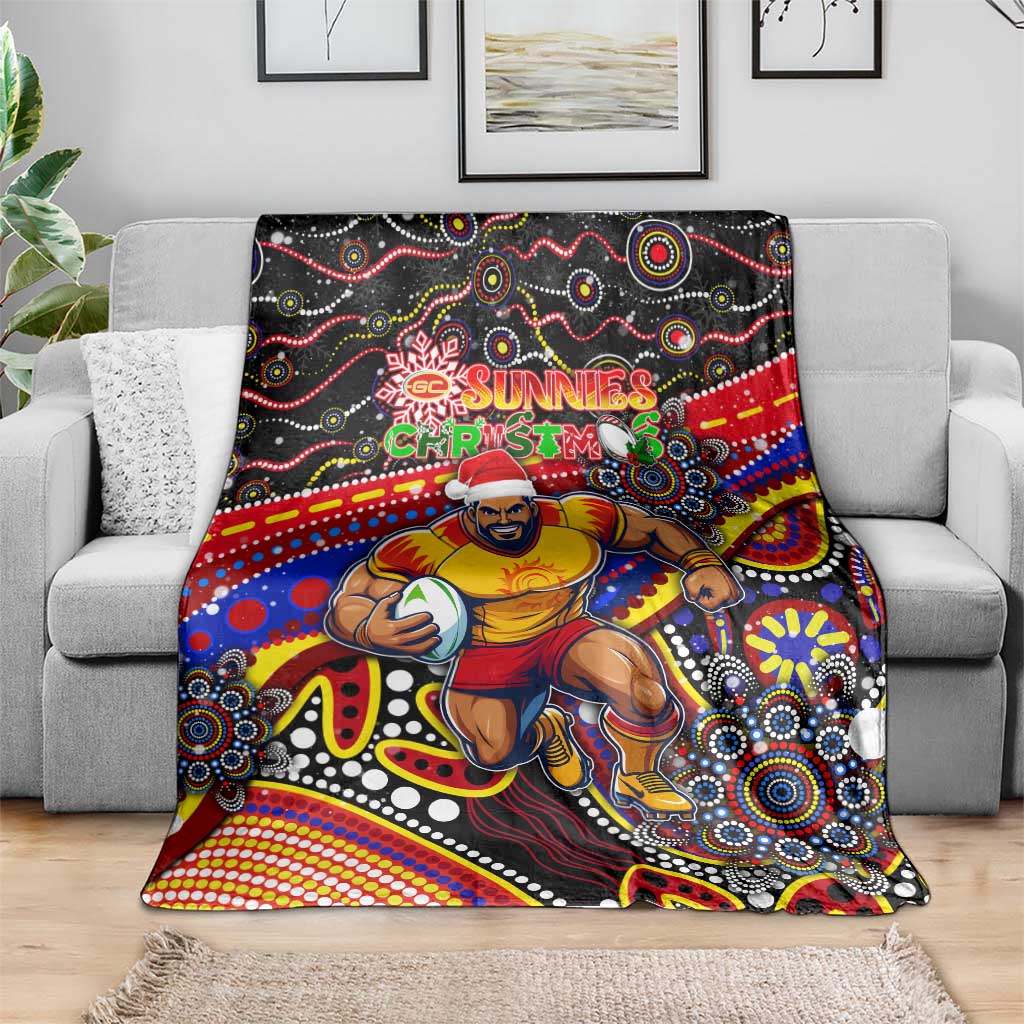 Merry Christmas AFL Gold Coast Suns Blanket Aboriginal Santa Football Mascot