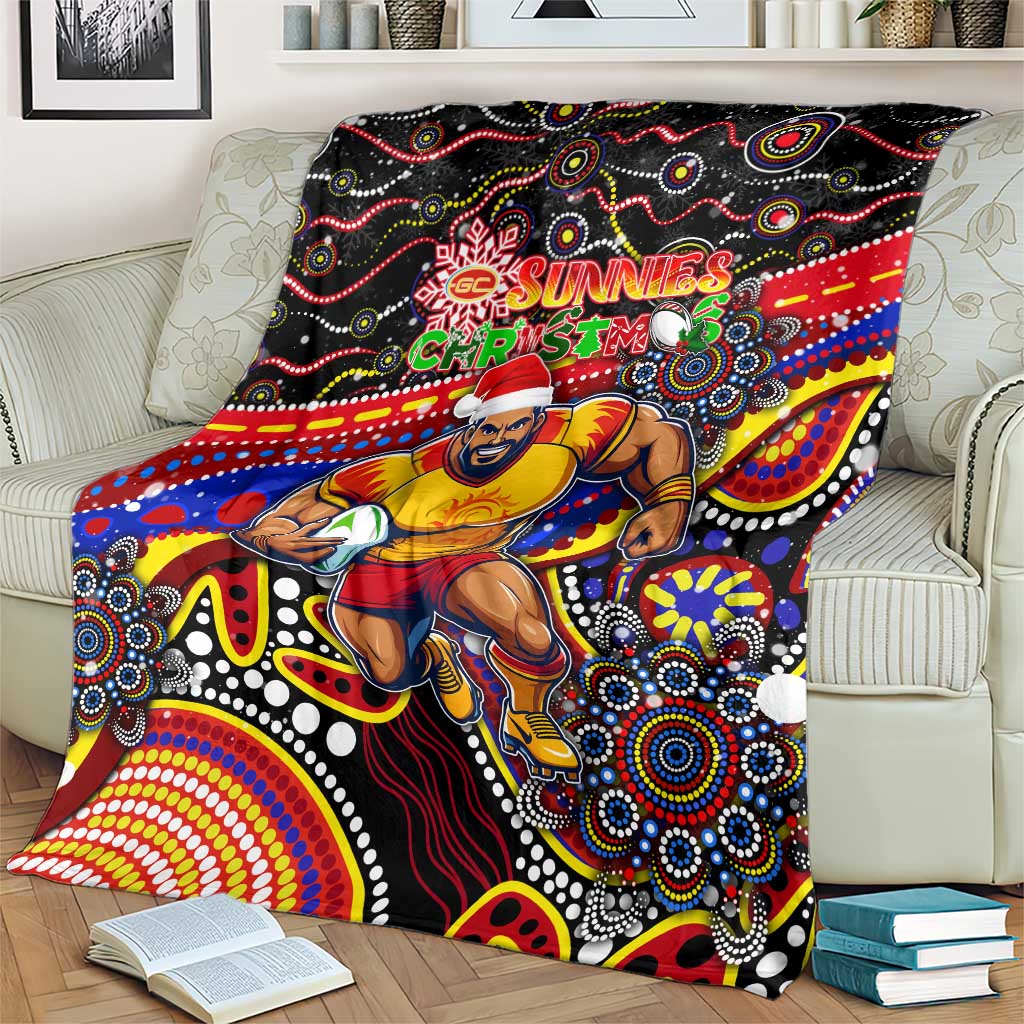 Merry Christmas AFL Gold Coast Suns Blanket Aboriginal Santa Football Mascot