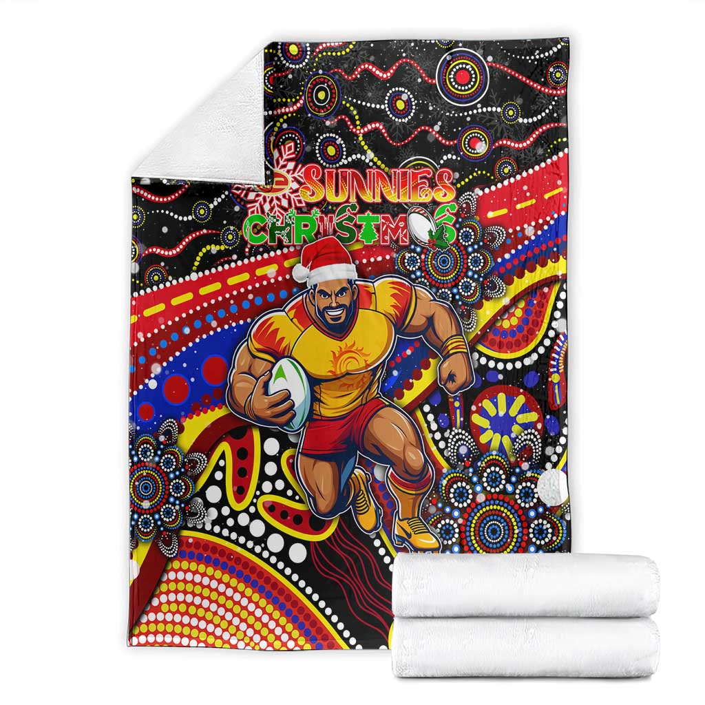 Merry Christmas AFL Gold Coast Suns Blanket Aboriginal Santa Football Mascot