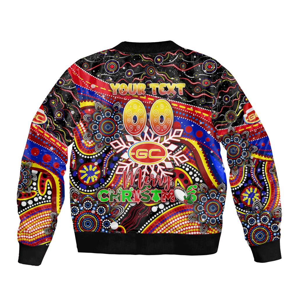 Merry Christmas AFL Gold Coast Suns Bomber Jacket Aboriginal Santa Football Mascot