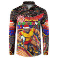 Merry Christmas AFL Gold Coast Suns Button Sweatshirt Aboriginal Santa Football Mascot