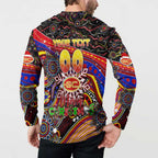 Merry Christmas AFL Gold Coast Suns Button Sweatshirt Aboriginal Santa Football Mascot