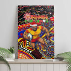 Merry Christmas AFL Gold Coast Suns Canvas Wall Art Aboriginal Santa Football Mascot