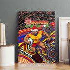 Merry Christmas AFL Gold Coast Suns Canvas Wall Art Aboriginal Santa Football Mascot
