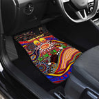 Merry Christmas AFL Gold Coast Suns Car Mats Aboriginal Santa Football Mascot
