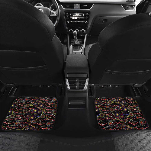 Merry Christmas AFL Gold Coast Suns Car Mats Aboriginal Santa Football Mascot