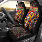Merry Christmas AFL Gold Coast Suns Car Seat Cover Aboriginal Santa Football Mascot