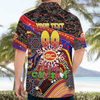 Merry Christmas AFL Gold Coast Suns Hawaiian Shirt Aboriginal Santa Football Mascot