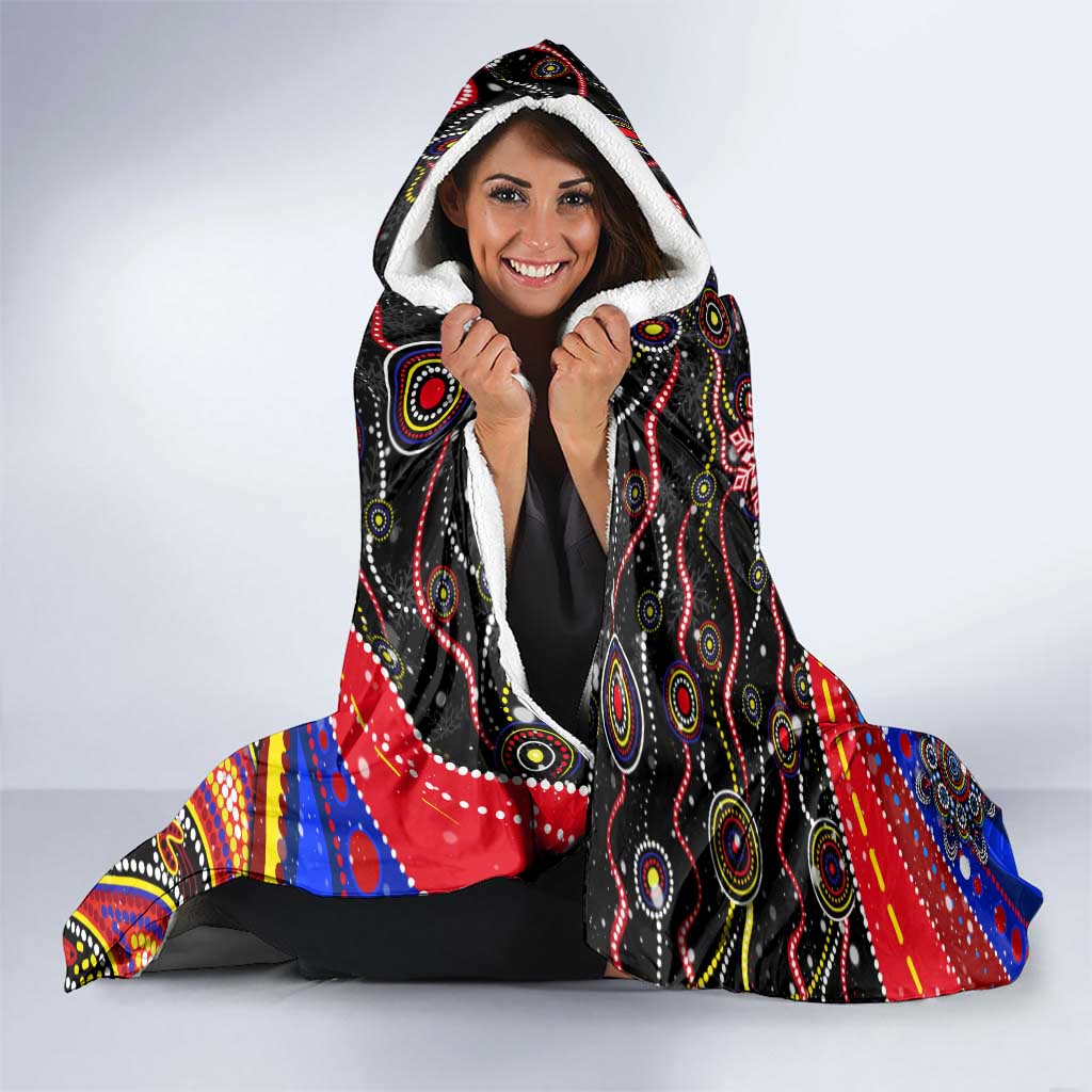 Merry Christmas AFL Gold Coast Suns Hooded Blanket Aboriginal Santa Football Mascot