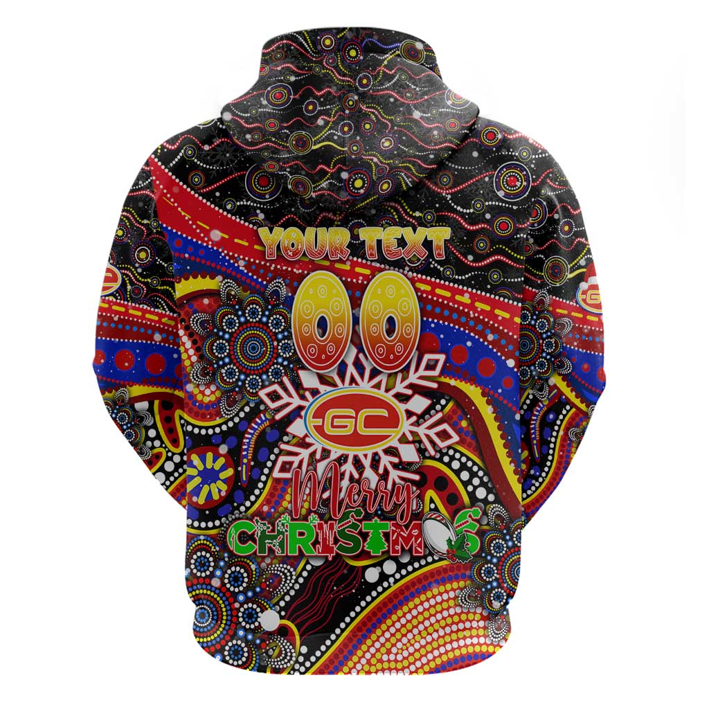 Merry Christmas AFL Gold Coast Suns Hoodie Aboriginal Santa Football Mascot