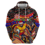 Merry Christmas AFL Gold Coast Suns Hoodie Aboriginal Santa Football Mascot