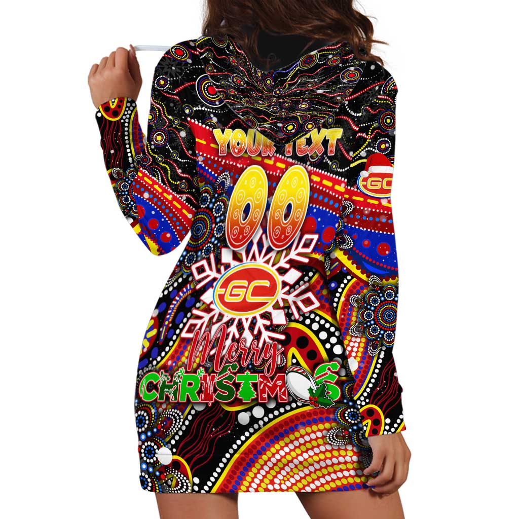 Merry Christmas AFL Gold Coast Suns Hoodie Dress Aboriginal Santa Football Mascot