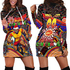 Merry Christmas AFL Gold Coast Suns Hoodie Dress Aboriginal Santa Football Mascot