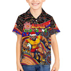 Merry Christmas AFL Gold Coast Suns Kid Hawaiian Shirt Aboriginal Santa Football Mascot