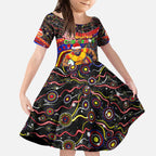 Merry Christmas AFL Gold Coast Suns Kid Short Sleeve Dress Aboriginal Santa Football Mascot