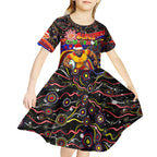 Merry Christmas AFL Gold Coast Suns Kid Short Sleeve Dress Aboriginal Santa Football Mascot