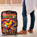 Merry Christmas AFL Gold Coast Suns Luggage Cover Aboriginal Santa Football Mascot