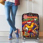 Merry Christmas AFL Gold Coast Suns Luggage Cover Aboriginal Santa Football Mascot