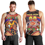 Merry Christmas AFL Gold Coast Suns Men Tank Top Aboriginal Santa Football Mascot