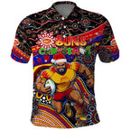 Merry Christmas AFL Gold Coast Suns Polo Shirt Aboriginal Santa Football Mascot