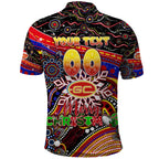 Merry Christmas AFL Gold Coast Suns Polo Shirt Aboriginal Santa Football Mascot