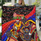 Merry Christmas AFL Gold Coast Suns Quilt Aboriginal Santa Football Mascot