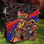Merry Christmas AFL Gold Coast Suns Quilt Aboriginal Santa Football Mascot