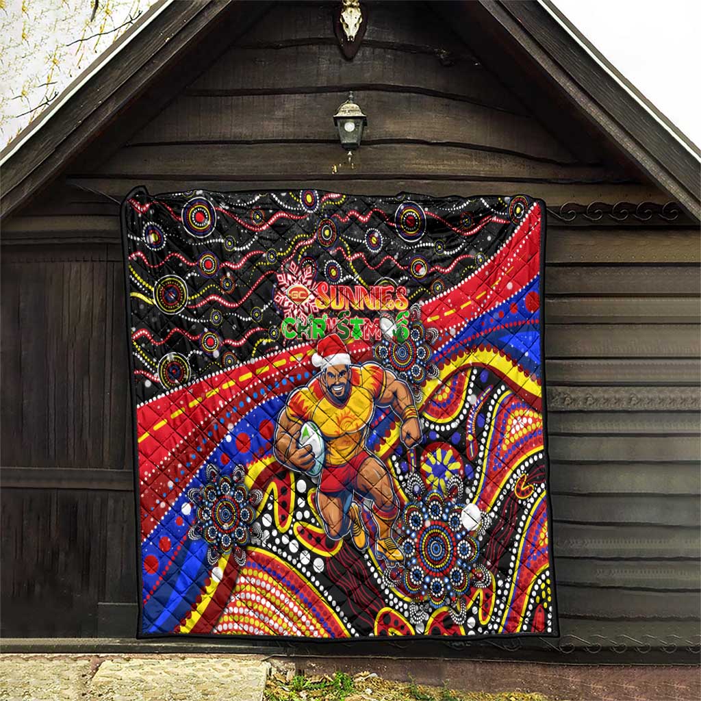 Merry Christmas AFL Gold Coast Suns Quilt Aboriginal Santa Football Mascot