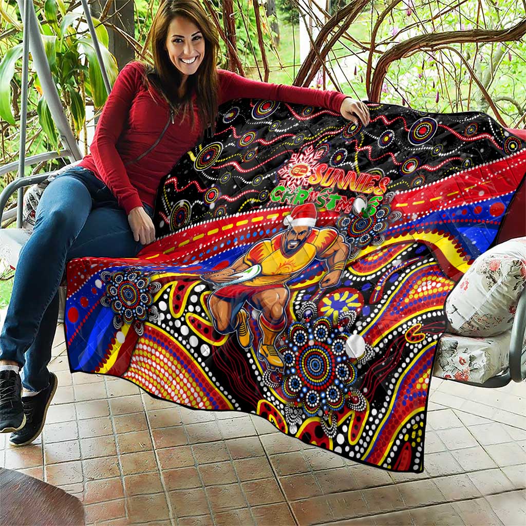 Merry Christmas AFL Gold Coast Suns Quilt Aboriginal Santa Football Mascot