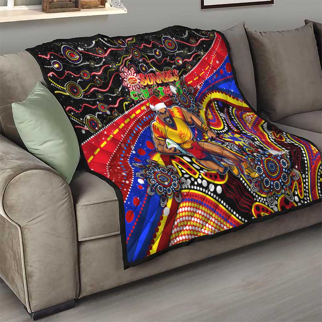 Merry Christmas AFL Gold Coast Suns Quilt Aboriginal Santa Football Mascot