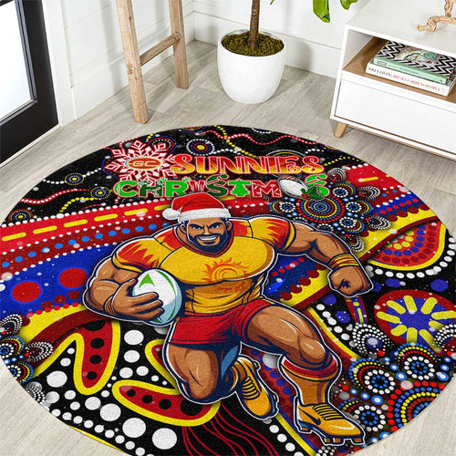 Merry Christmas AFL Gold Coast Suns Round Carpet Aboriginal Santa Football Mascot