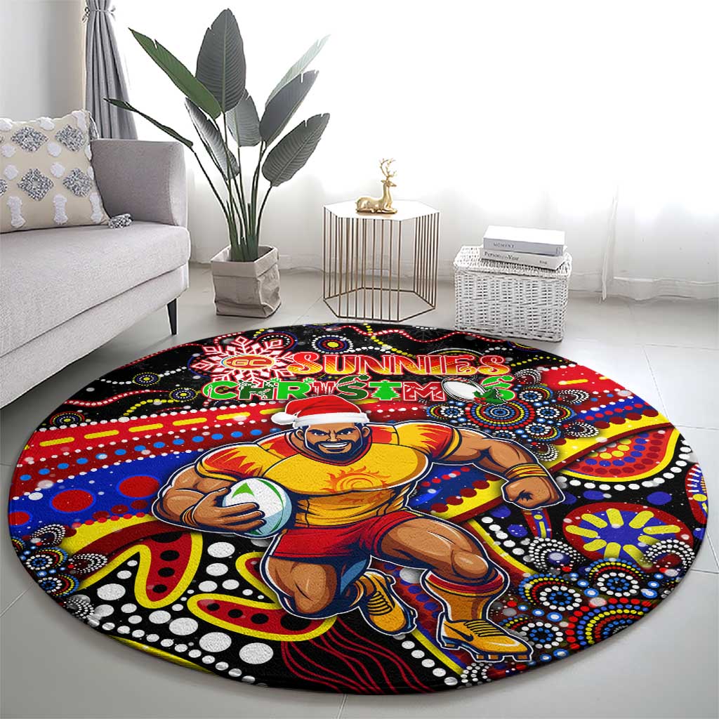 Merry Christmas AFL Gold Coast Suns Round Carpet Aboriginal Santa Football Mascot