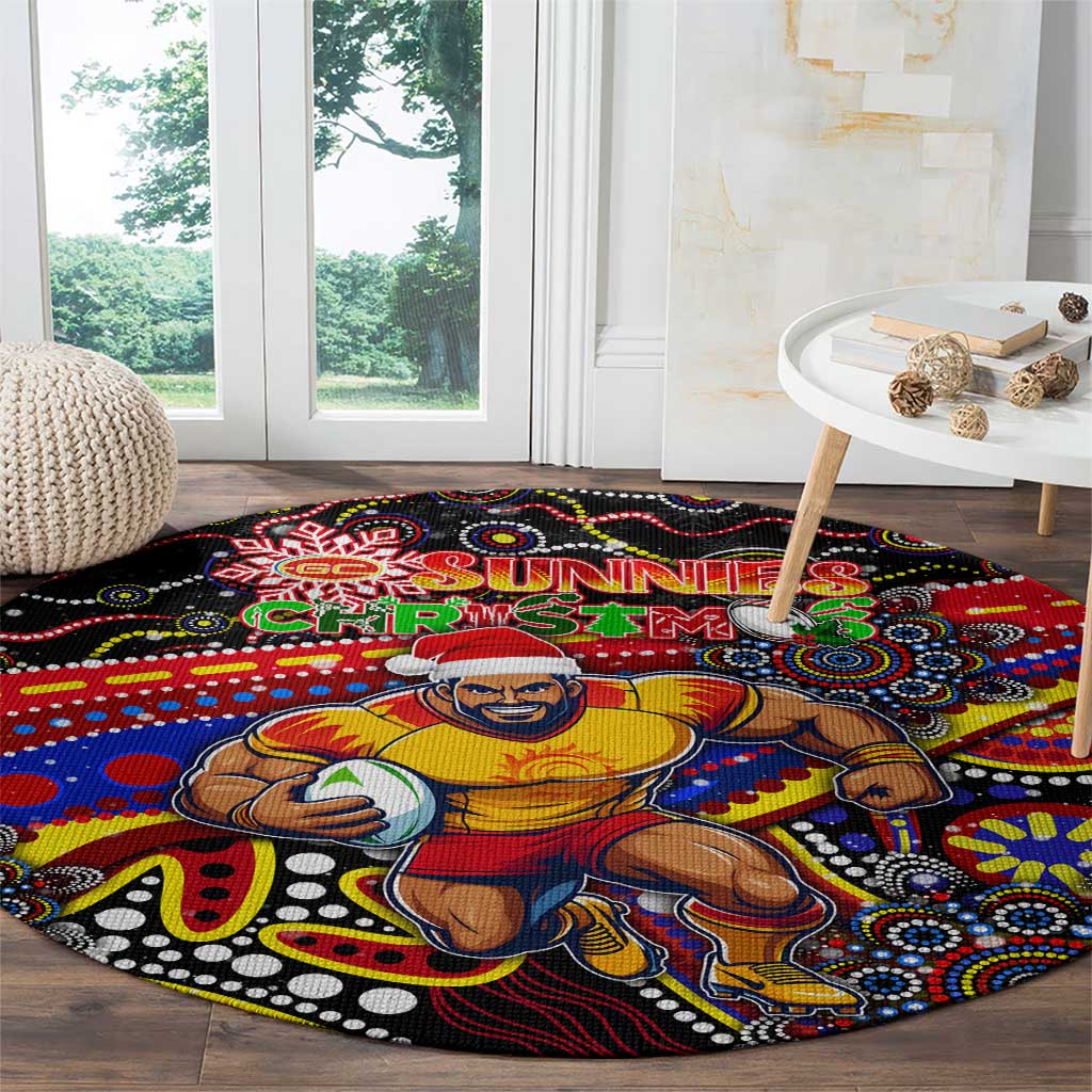 Merry Christmas AFL Gold Coast Suns Round Carpet Aboriginal Santa Football Mascot