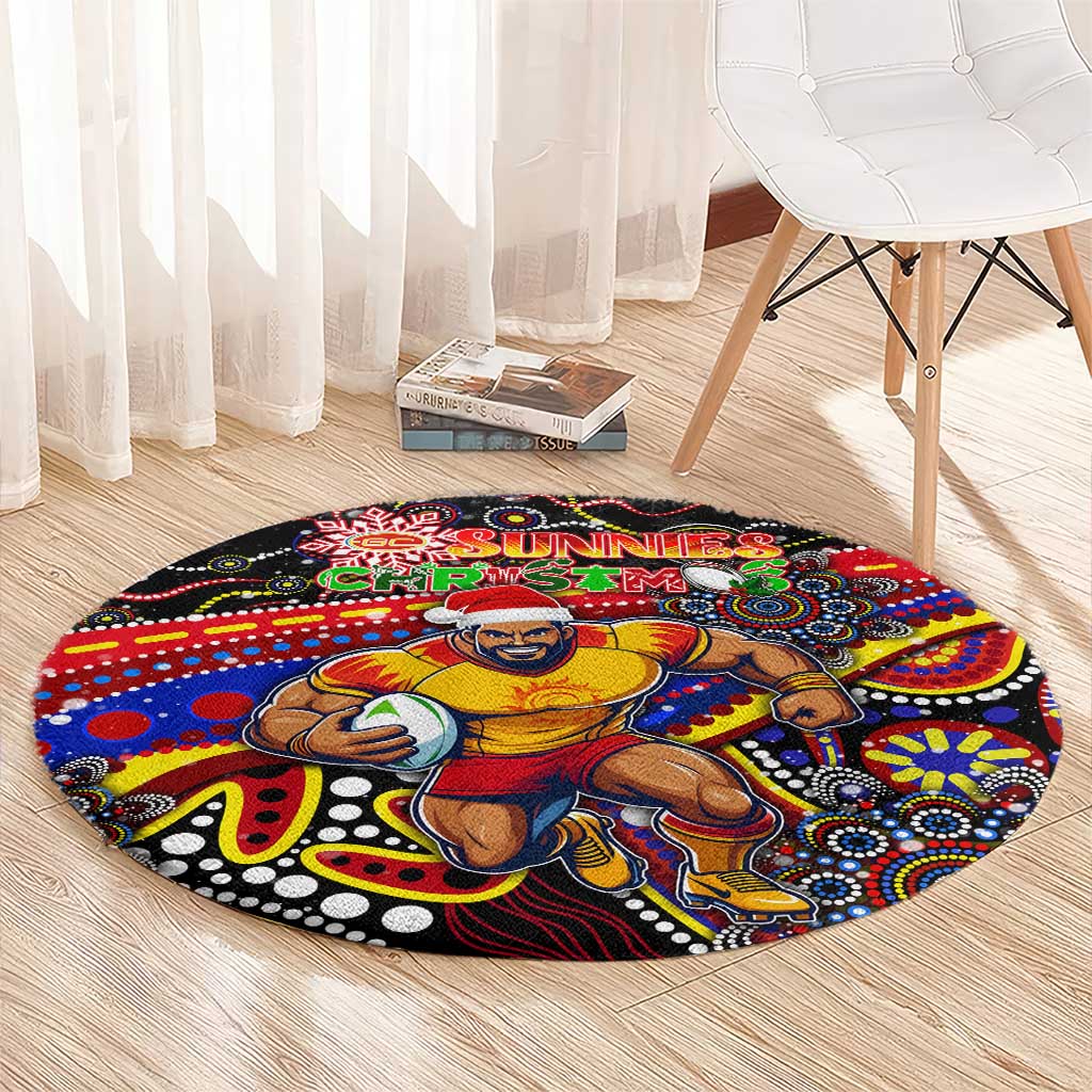 Merry Christmas AFL Gold Coast Suns Round Carpet Aboriginal Santa Football Mascot