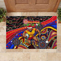 Merry Christmas AFL Gold Coast Suns Rubber Doormat Aboriginal Santa Football Mascot