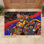 Merry Christmas AFL Gold Coast Suns Rubber Doormat Aboriginal Santa Football Mascot