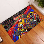 Merry Christmas AFL Gold Coast Suns Rubber Doormat Aboriginal Santa Football Mascot