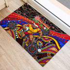 Merry Christmas AFL Gold Coast Suns Rubber Doormat Aboriginal Santa Football Mascot