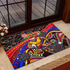Merry Christmas AFL Gold Coast Suns Rubber Doormat Aboriginal Santa Football Mascot
