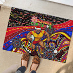 Merry Christmas AFL Gold Coast Suns Rubber Doormat Aboriginal Santa Football Mascot