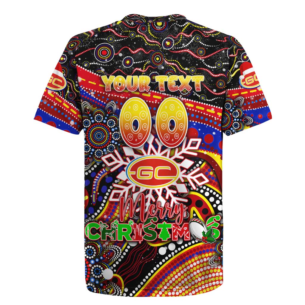 Merry Christmas AFL Gold Coast Suns Rugby Jersey Aboriginal Santa Football Mascot