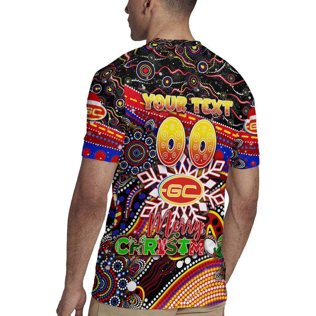 Merry Christmas AFL Gold Coast Suns Rugby Jersey Aboriginal Santa Football Mascot