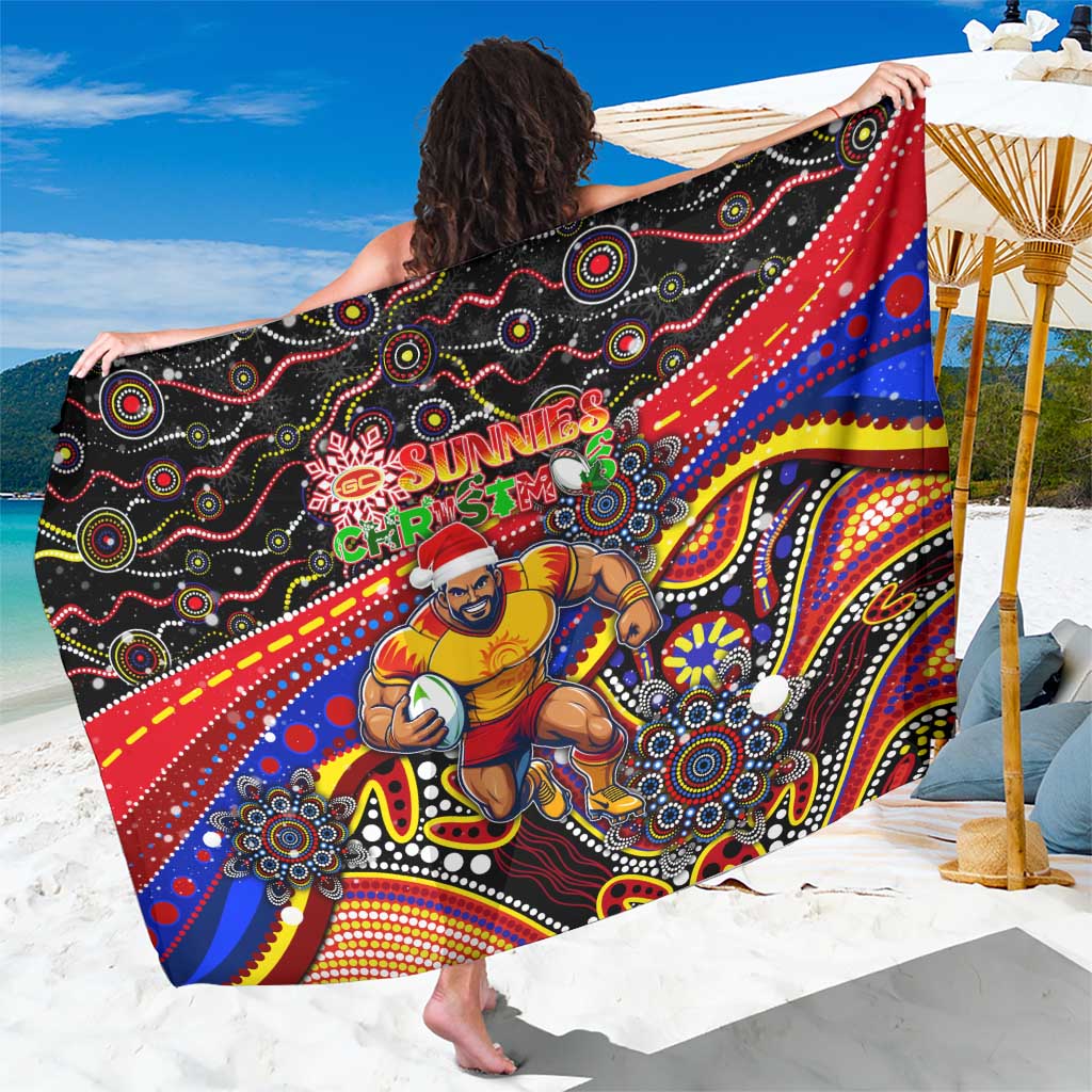 Merry Christmas AFL Gold Coast Suns Sarong Aboriginal Santa Football Mascot