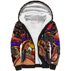 Merry Christmas AFL Gold Coast Suns Sherpa Hoodie Aboriginal Santa Football Mascot