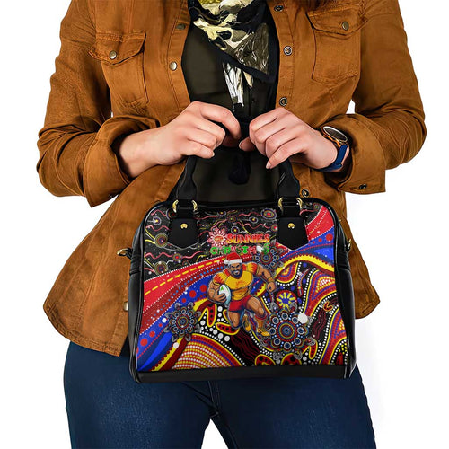 Merry Christmas AFL Gold Coast Suns Shoulder Handbag Aboriginal Santa Football Mascot