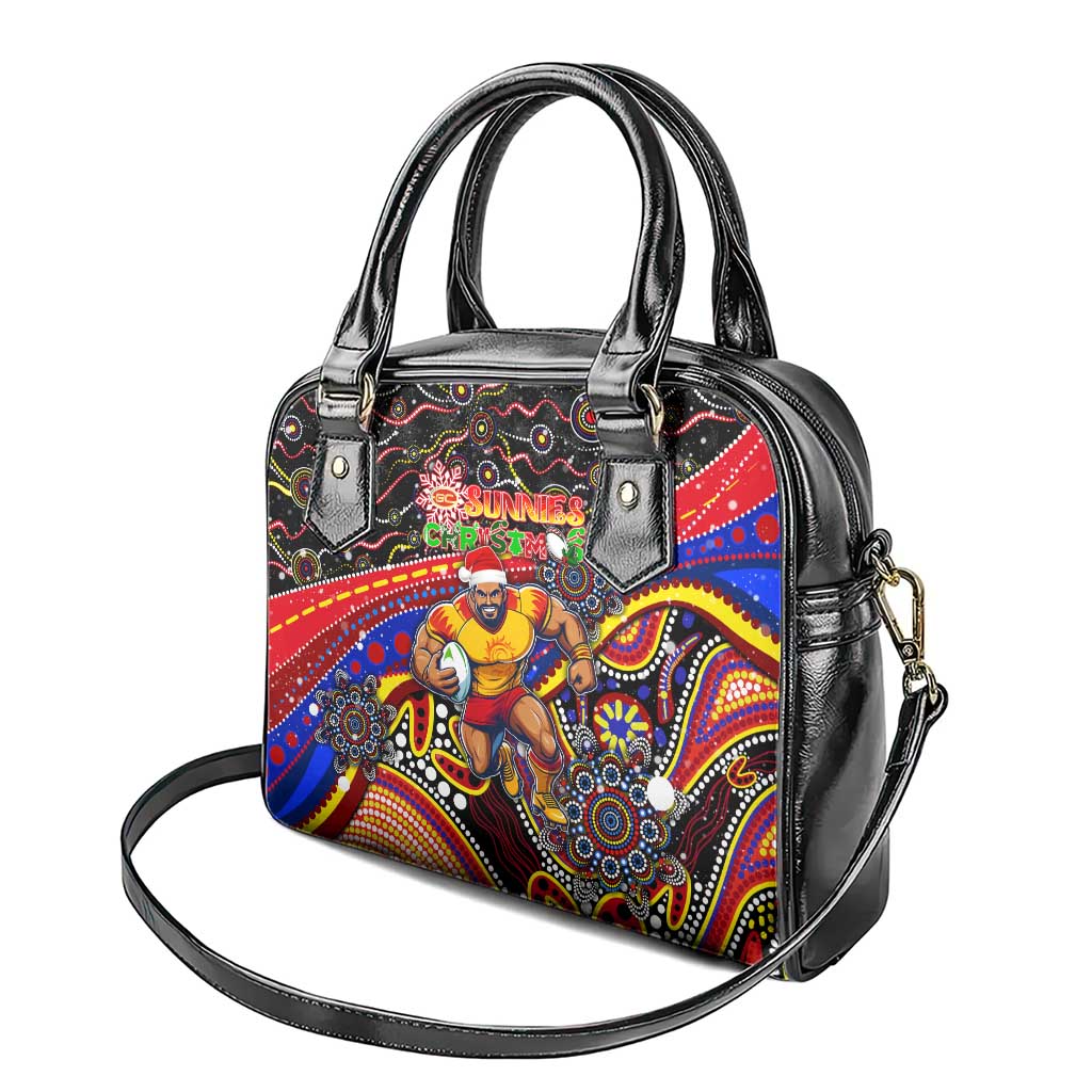 Merry Christmas AFL Gold Coast Suns Shoulder Handbag Aboriginal Santa Football Mascot